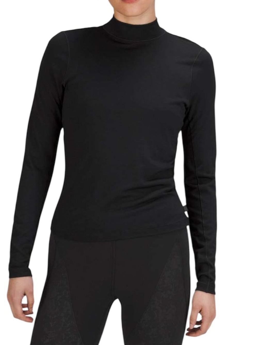 ALO yoga mock neck long sleeve rib top NEW